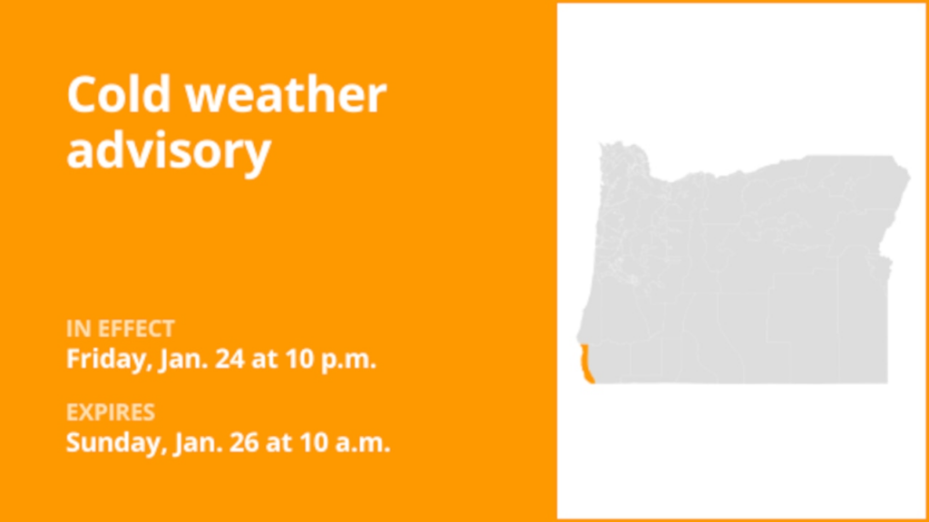 Curry County Coast under a cold weather advisory until Sunday morning