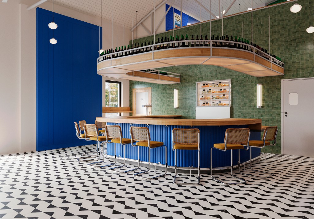 The bar at the soon-to-open Wedgewood Cheese Bar. Photo courtesy of Sundholm Studio.