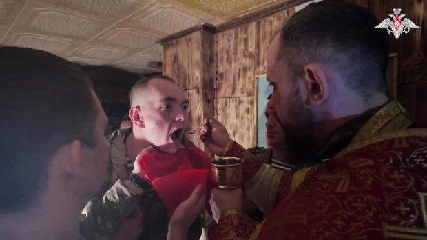 In this image from video distributed by the Russian Defense...