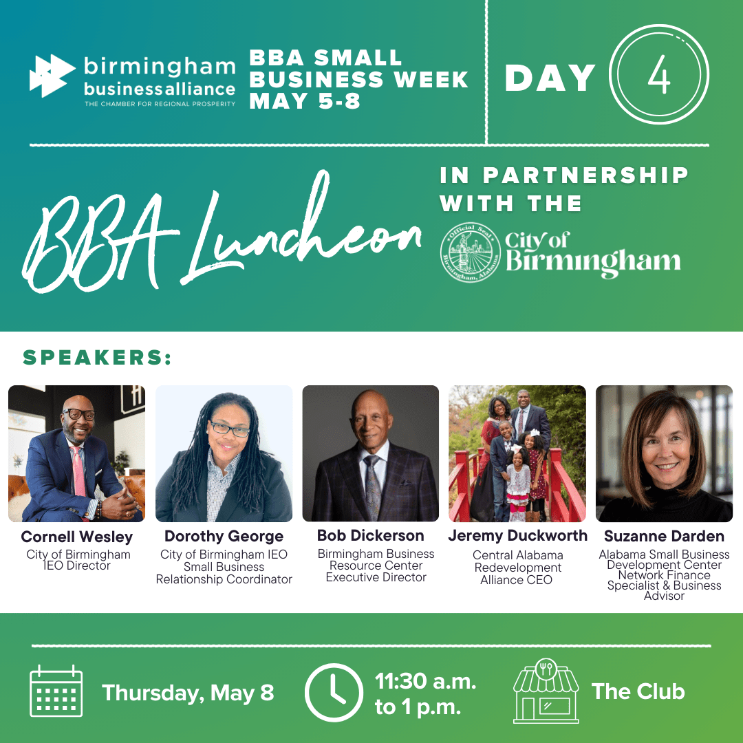 How to celebrate Small Business Week with Birmingham Business Alliance—networking events, workshops + more 4 Small Business Week, Birmingham Business Alliance