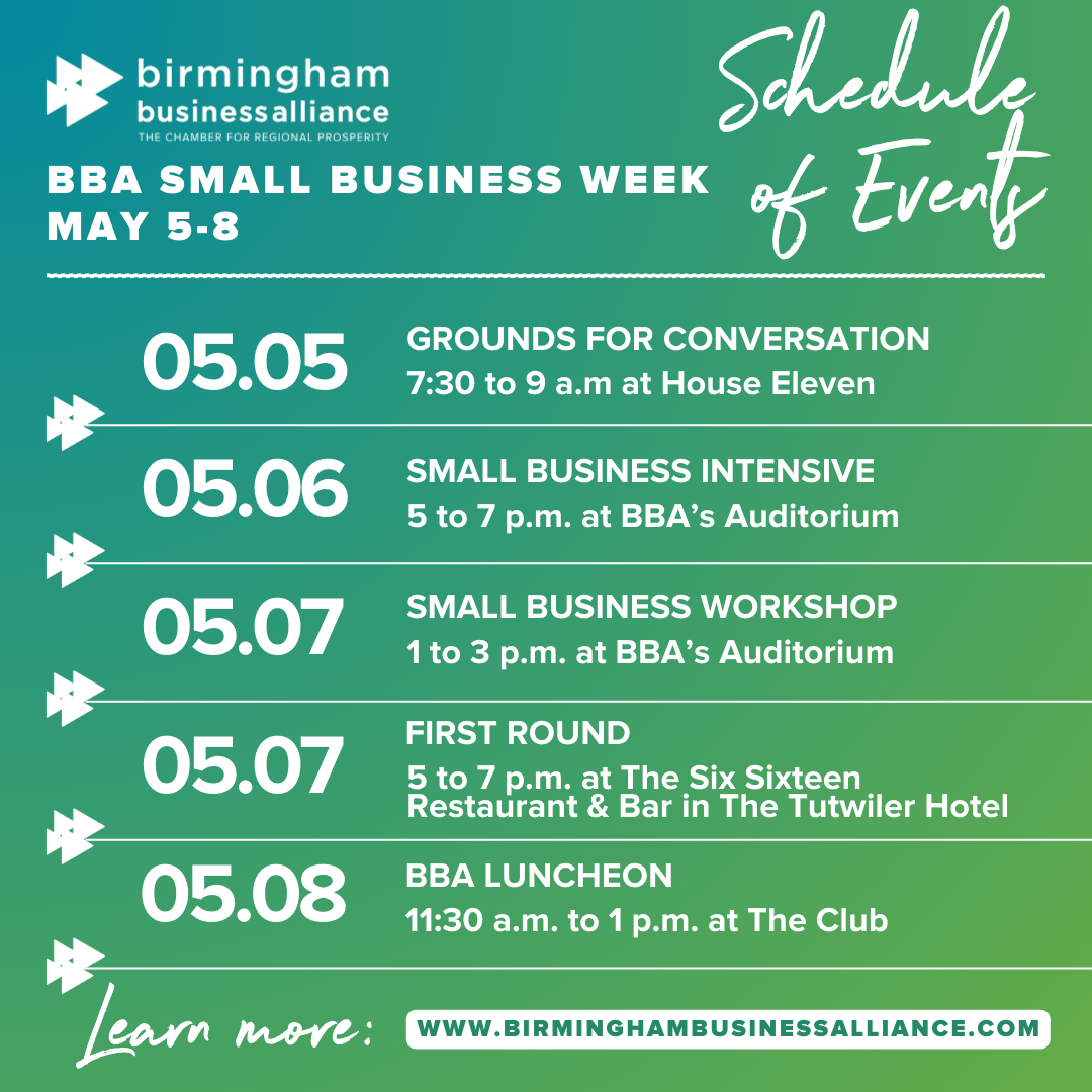 How to celebrate Small Business Week with Birmingham Business Alliance—networking events, workshops + more 3 Small Business Week, Birmingham Business Alliance
