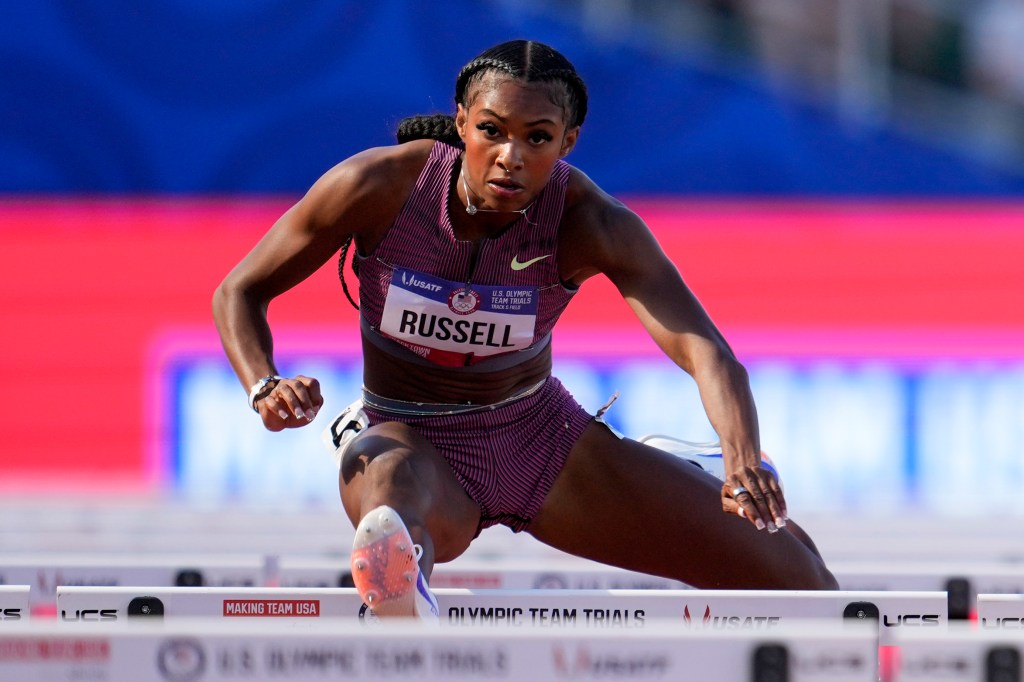 Masai Russell sets American record in 100-meter hurdles