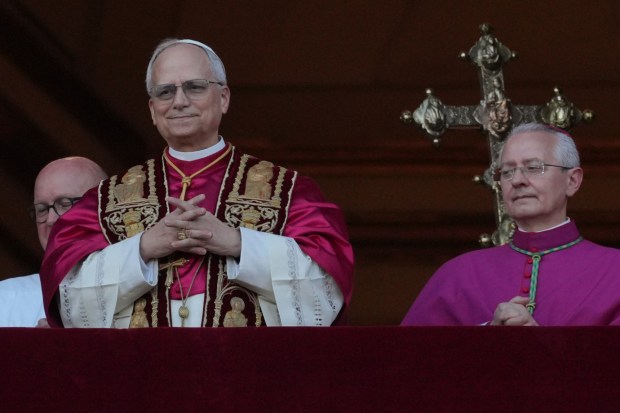 Newly elected Pope Leo XIV appears at the balcony