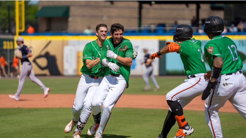Tides score 3 in 9th to close homestand with walk-off win