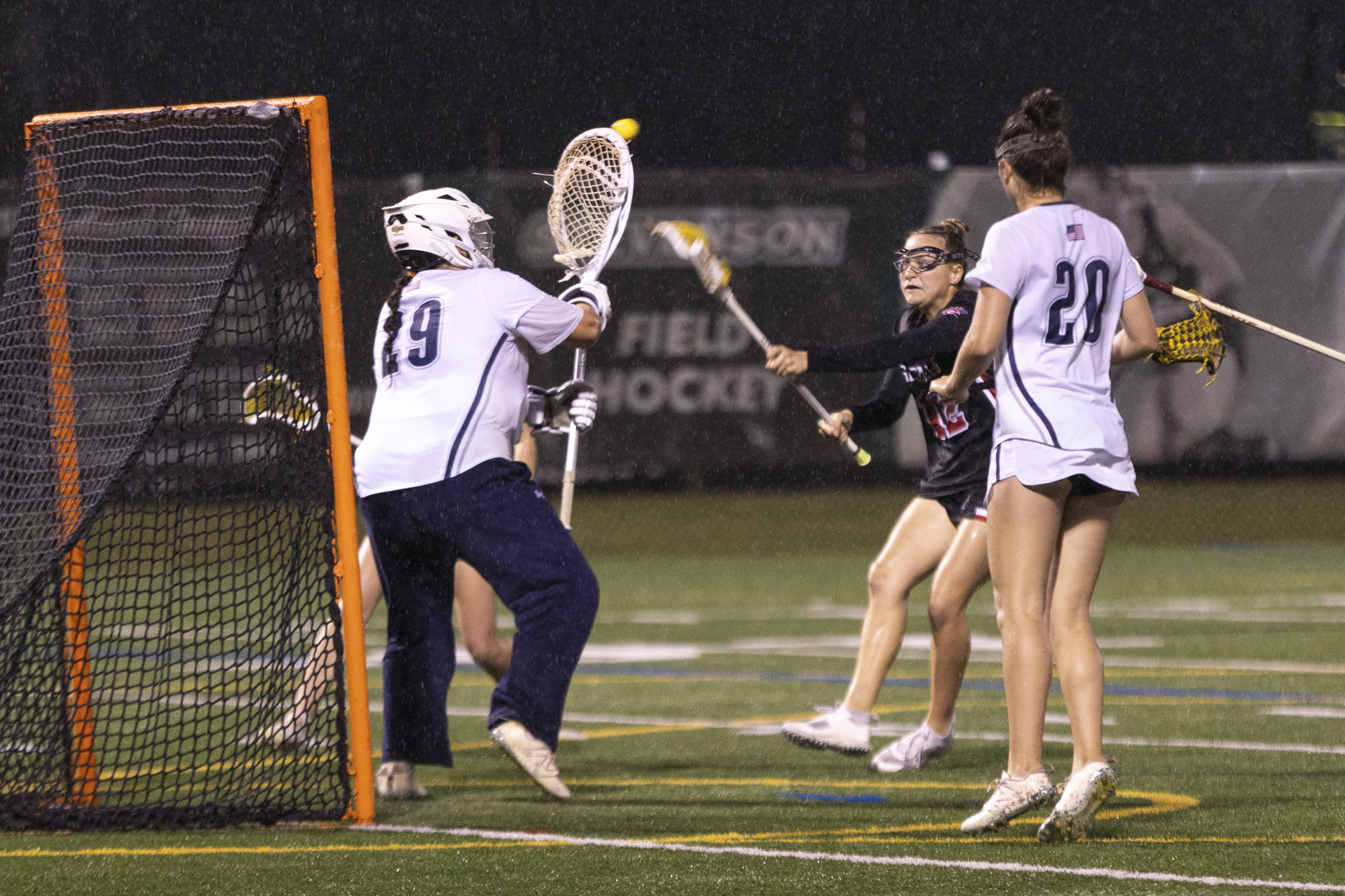 Glenelg’s Graceyn Brown fires a close shot on goal during...