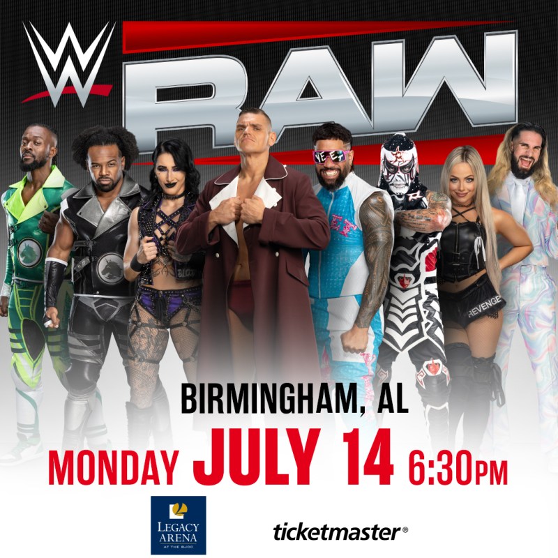 If you’re into local vibes, you’ll love these 6 upcoming shows at the BJCC 7 WWE Raw artwork