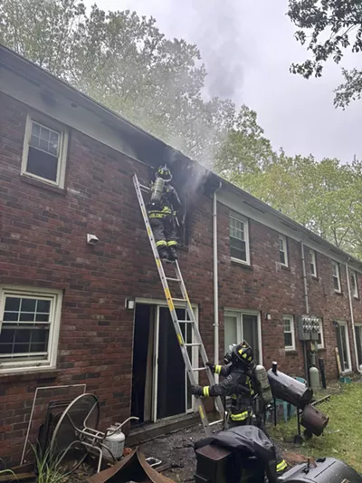 Firefighters at the May 20 blaze - COURTESY OF SOUTH BURLINGTON FIRE DEPARTMENT