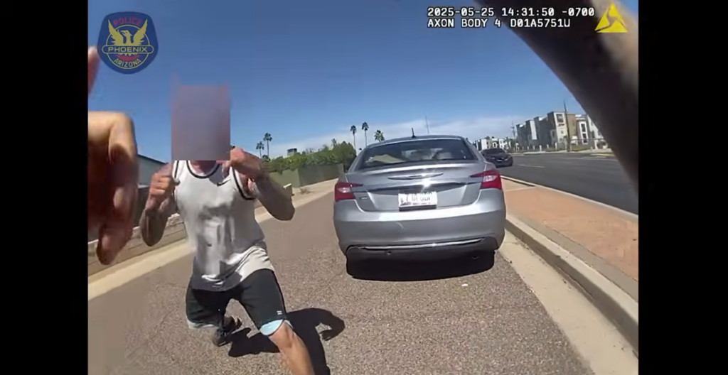 Video: Man berates and fights Phoenix cop, gets shot in the leg