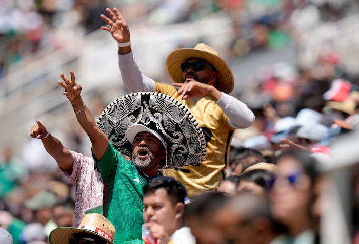 (Francisco Kjolseth  | The Salt Lake Tribune) Fans show up in large numbers to cheer on the Mexico Men’s National Team as it takes on Switzerland in a MexTour match at Rice-Eccles Stadium on Saturday, June 7, 2025.