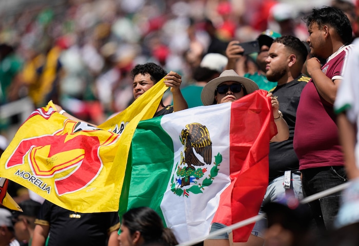 (Francisco Kjolseth  | The Salt Lake Tribune) Fans show up in large numbers to cheer on the Mexico Men’s National Team as it takes on Switzerland in a MexTour match at Rice-Eccles Stadium on Saturday, June 7, 2025.