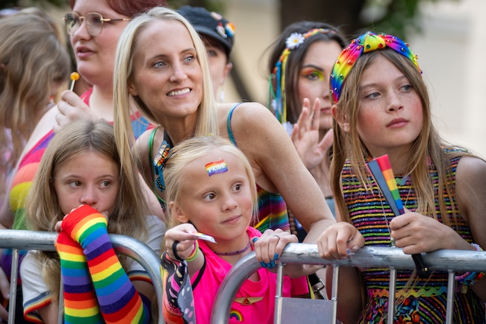 (Rick Egan | The Salt Lake Tribune) Trade goes enjoy the shade while it lasts, during the Pride Parade, on Sunday, June 8, 2025.