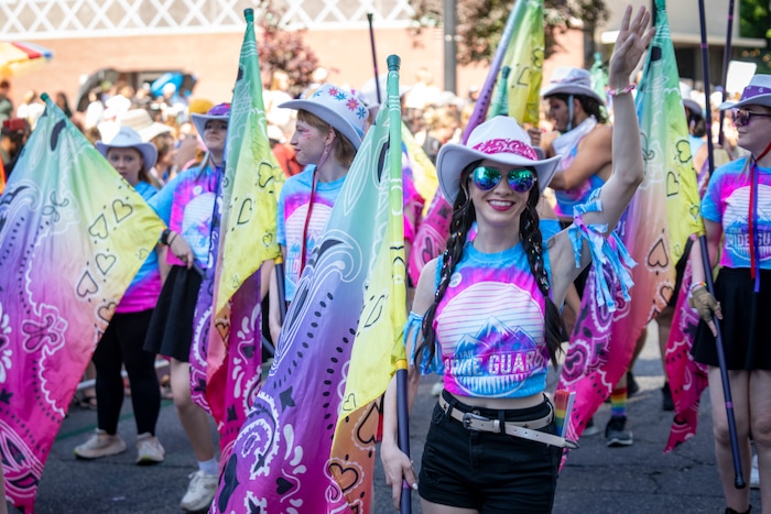 (Rick Egan | The Salt Lake Tribune) The Pride Guard in Pride Parade, on Sunday, June 8, 2025.