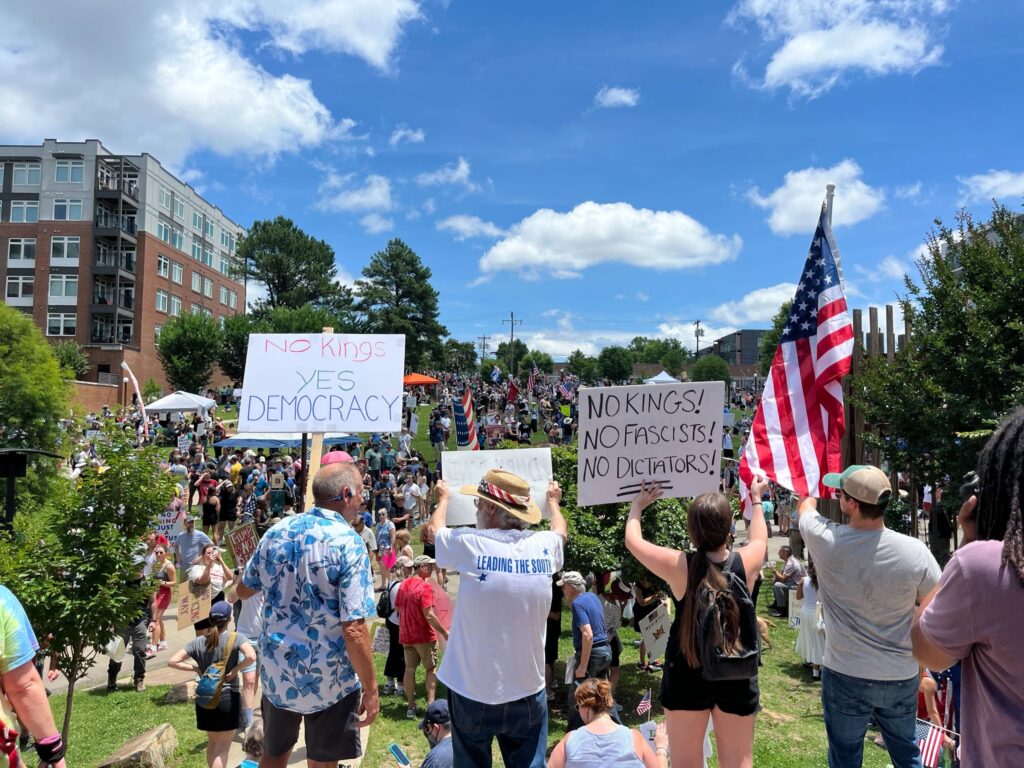 Thousands Protest Trump at Durham "No Kings" Rally
