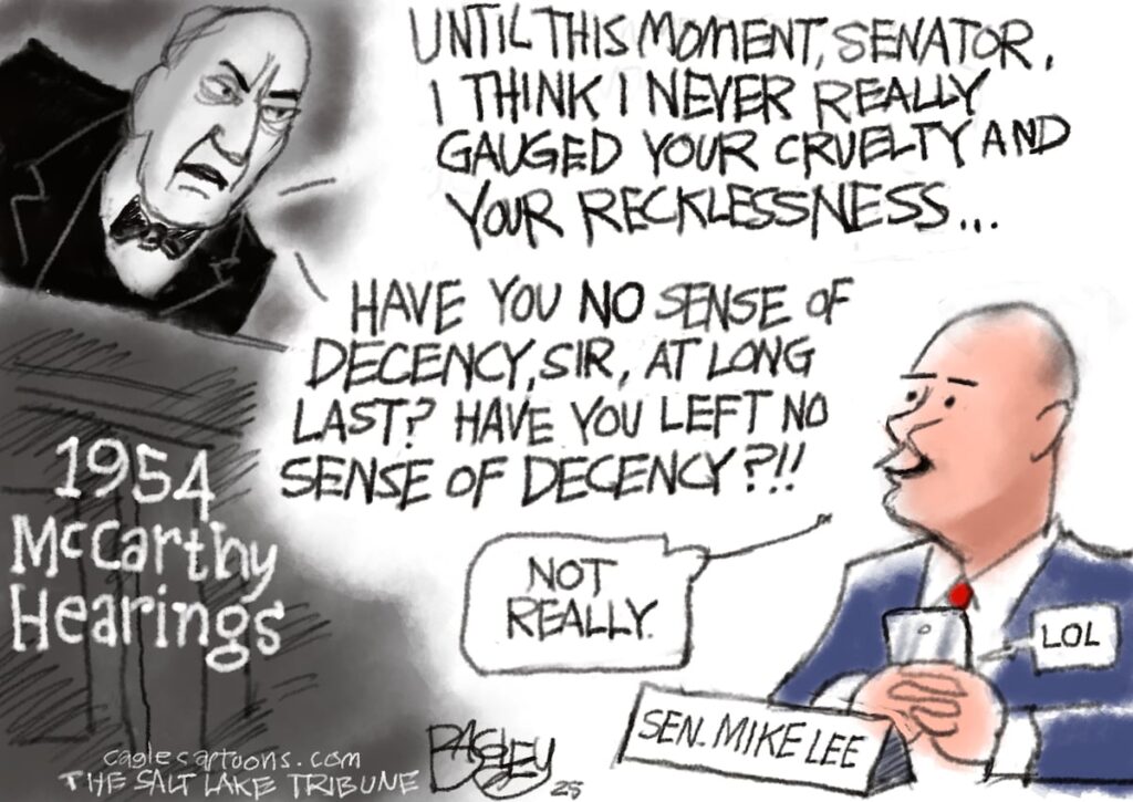 Check out Pat Bagley's latest cartoon: No Sense of Decency
