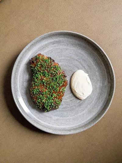 Chicken cooked sous vide in duck fat - COURTESY OF TIM MORONEY