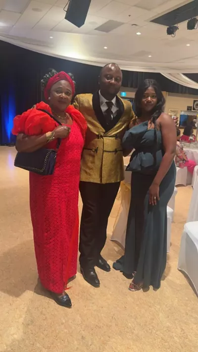 Esther Ngoy Tekele, right, with members of her family - COURTESY