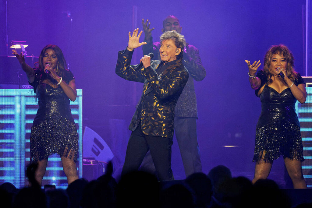 Barry Manilow performs on Saturday, July 27, 2024, in Chicago. (Photo by Rob Grabowski/Invision/AP)