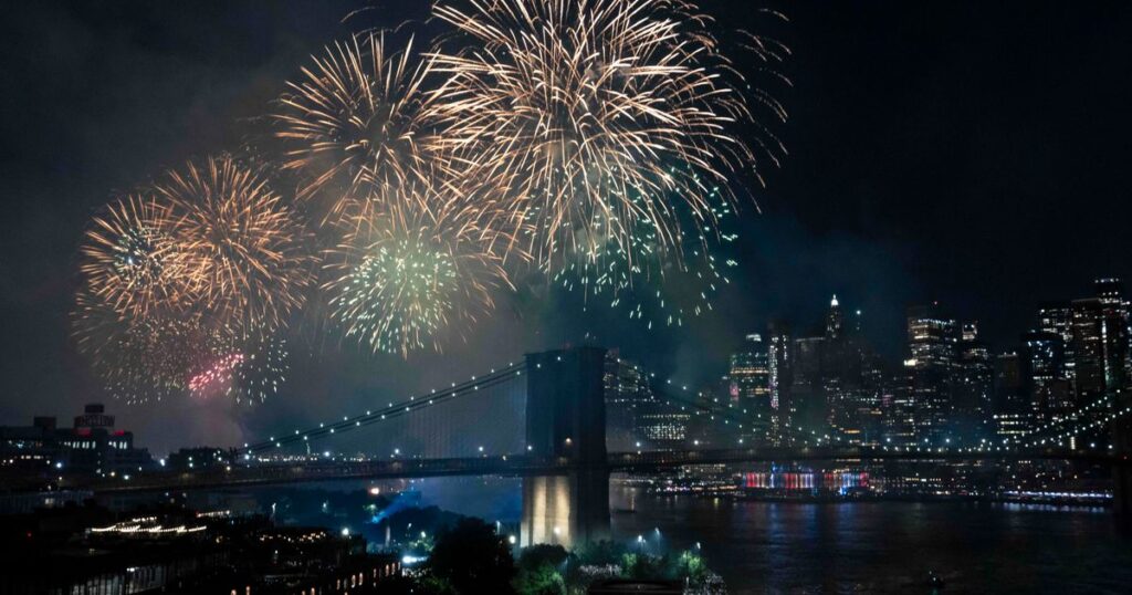 Photos of spectacular fireworks light up American skies on the Fourth of July