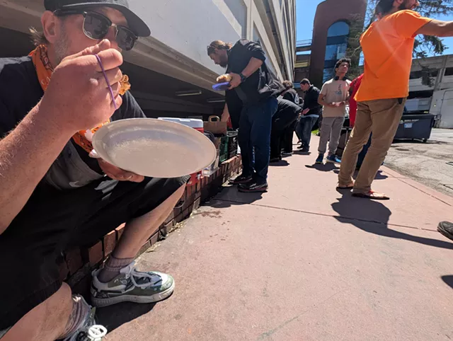 Food Not Cops lunch at the parking garage - FILE: COURTNEY LAMDIN ©️ SEVEN DAYS