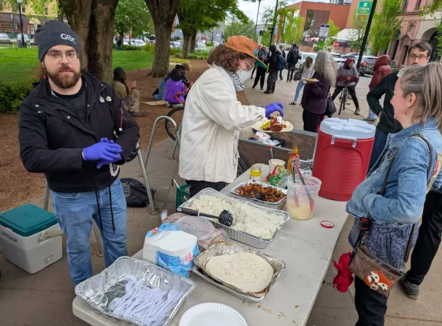 A free lunch program in City Hall Park - FILE: COURTNEY LAMDIN ©️ SEVEN DAYS