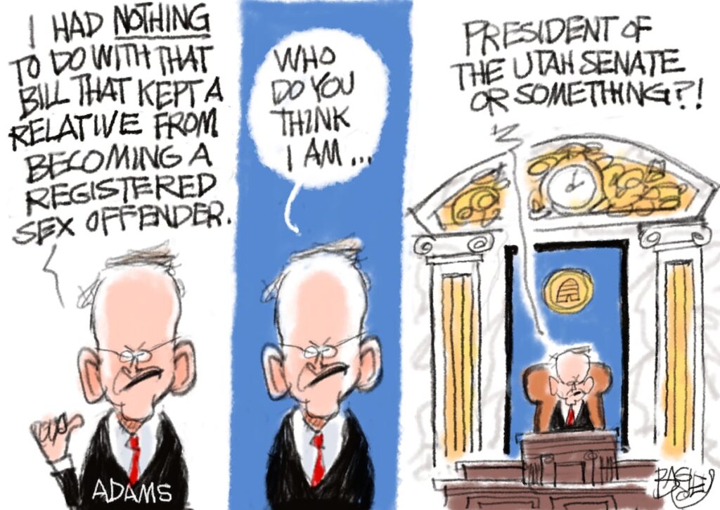 Check out Pat Bagley's latest cartoon: Adams' Alibi