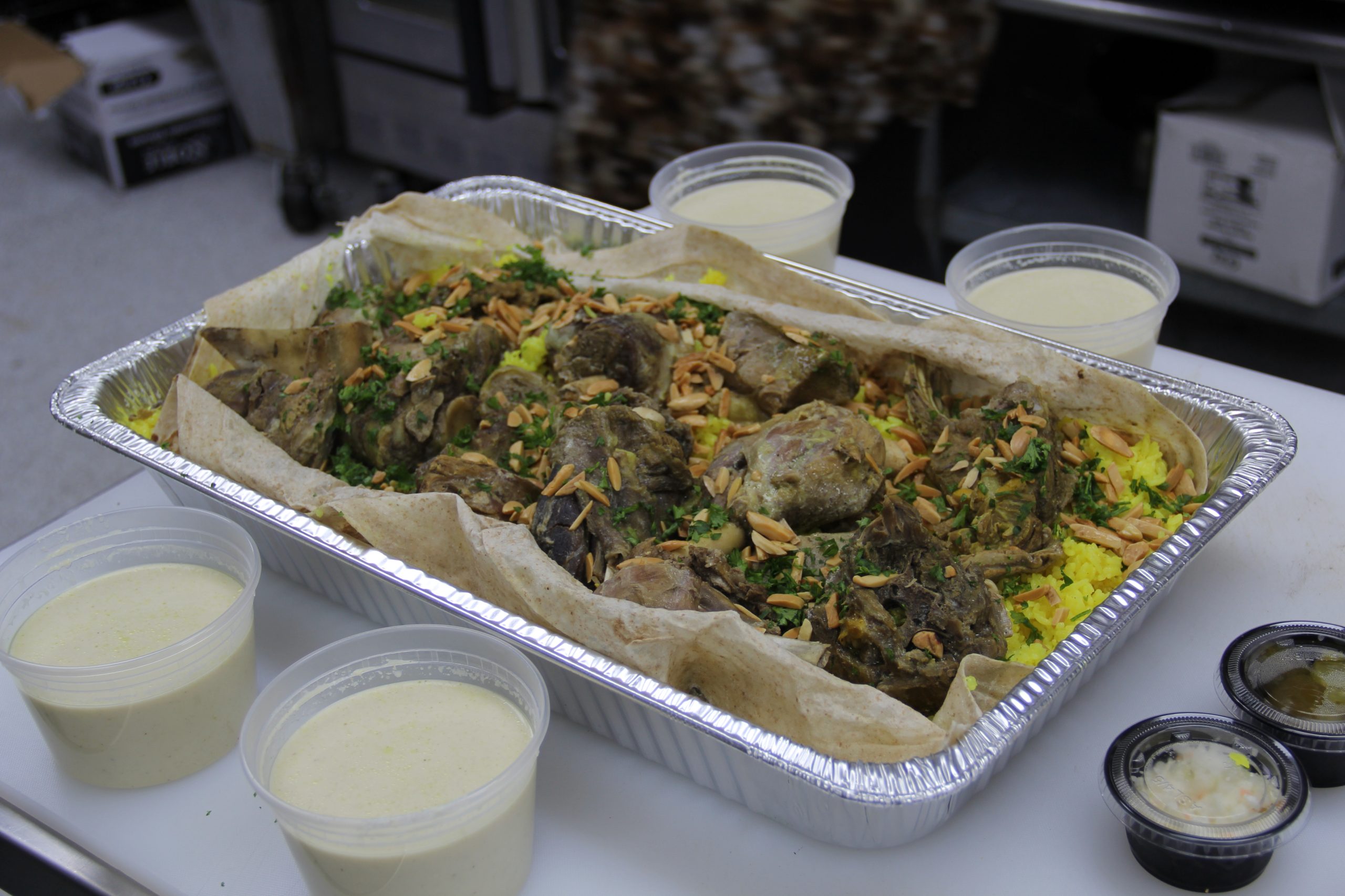 Global Suq's Friday Special, mansaf, a lamb and rice dish. Photo by Lena Geller. 