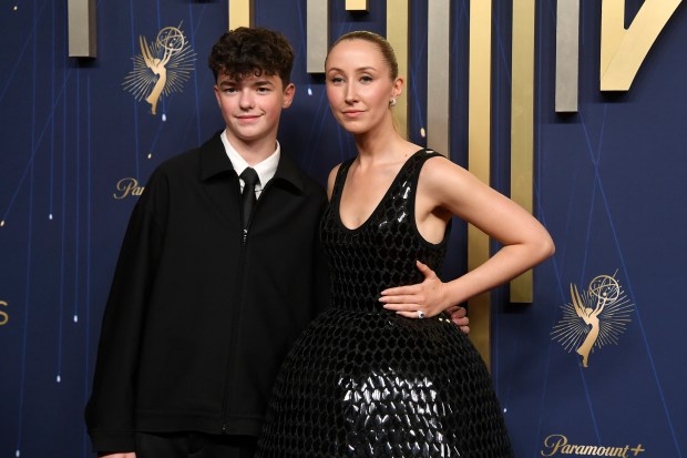 Owen Cooper, left, and Erin Doherty arrive at the 77th...