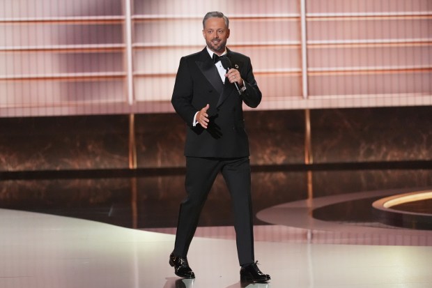 Host Nate Bargatze speaks during the 77th Primetime Emmy Awards...