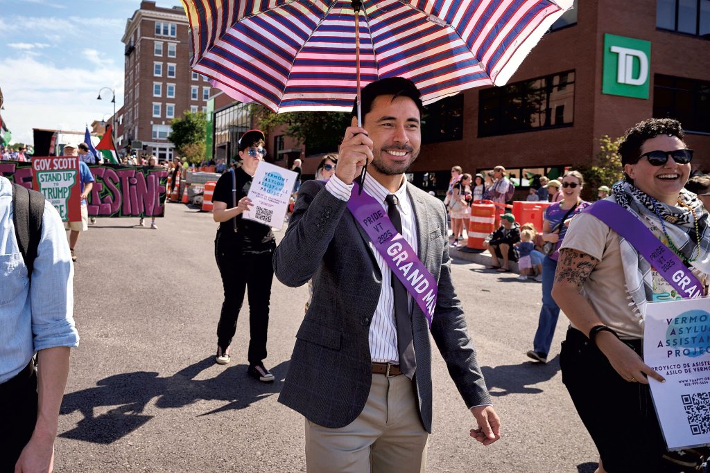 Chavarria at the Pride parade in Burlington
