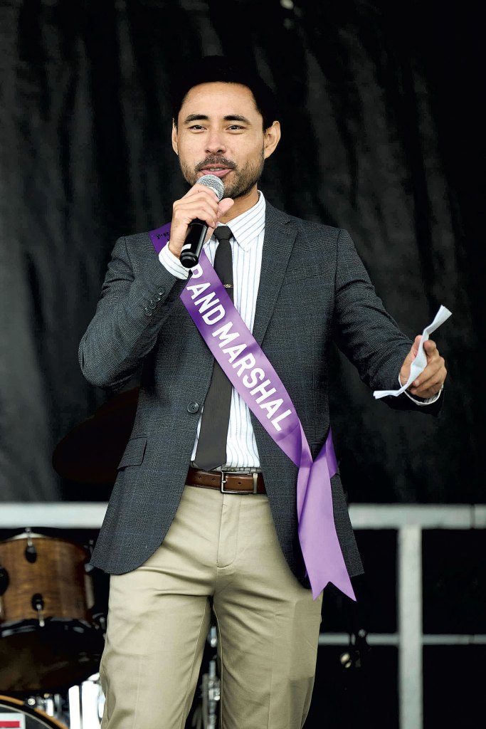 Chavarria speaking at Burlington Pride
