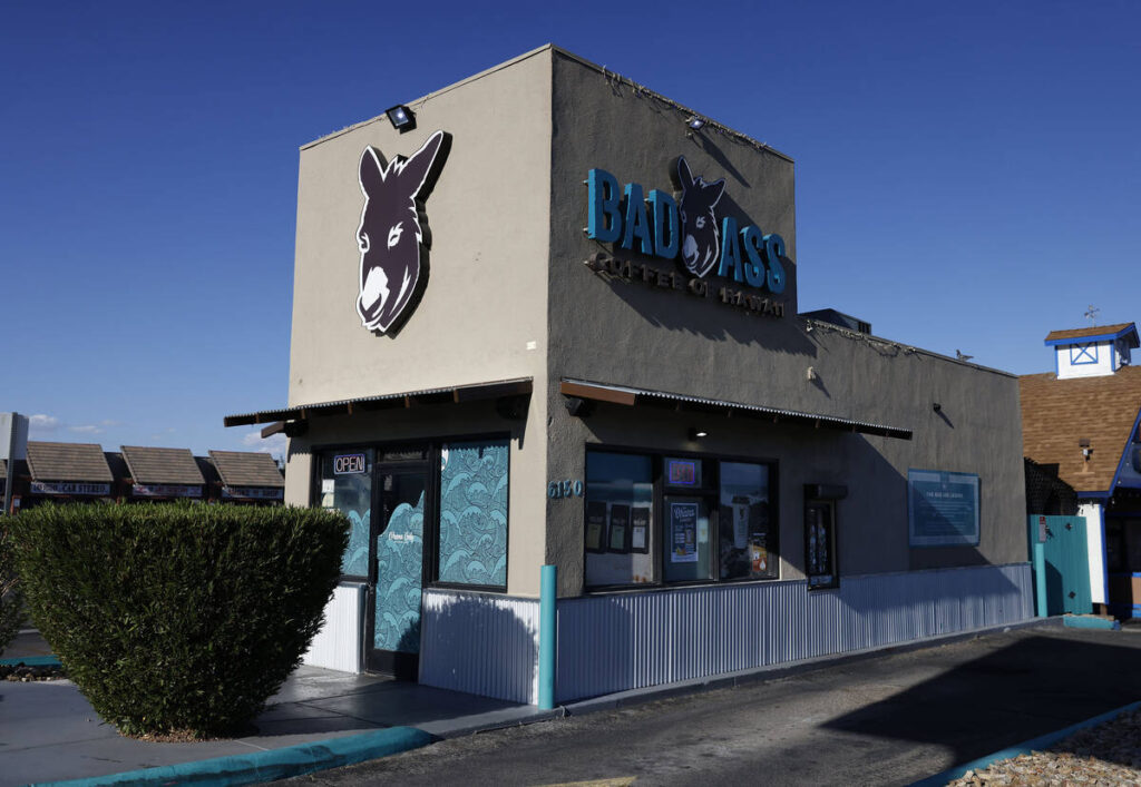 The Bad Ass Coffee of Hawaii is seen at 6150 W. Charleston Blvd., on Sunday Sept. 7, 2025, in L ...