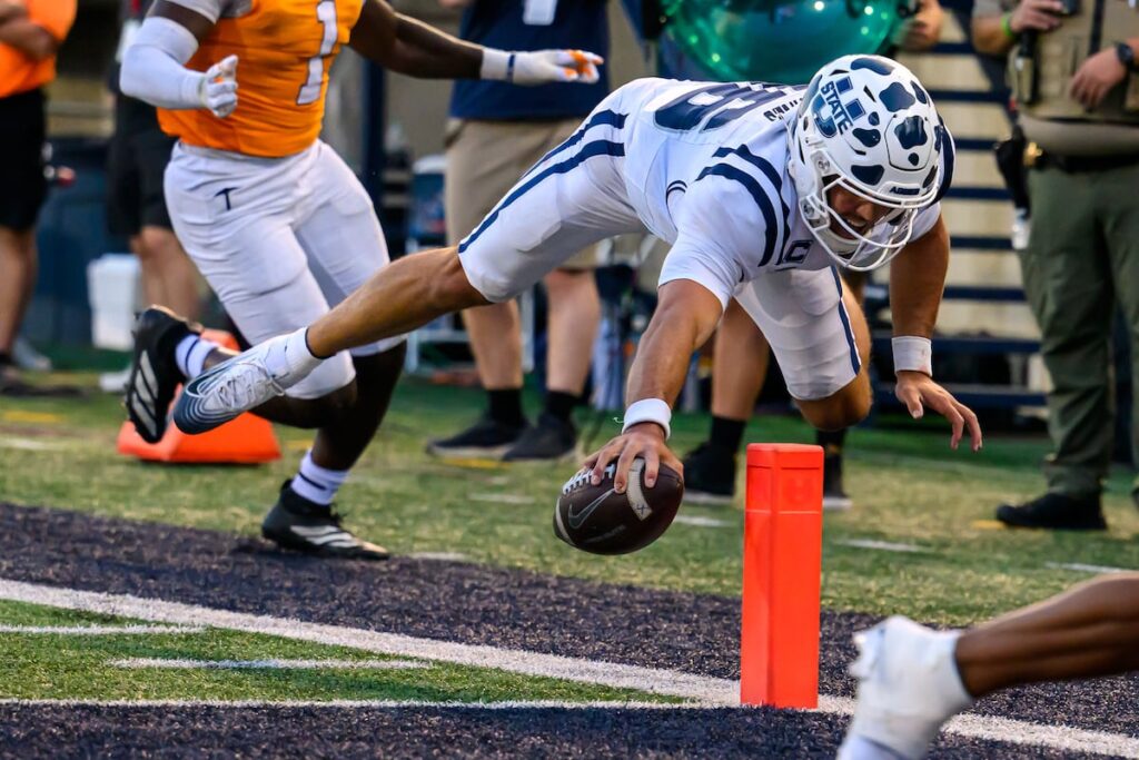 Utah State beats UTEP 28-16 in Bronco Mendenhall’s first game as head coach