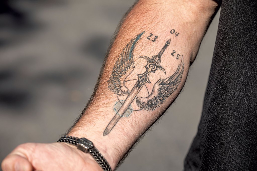 A tattoo that Sgt. Locke got to memorialize the shooting