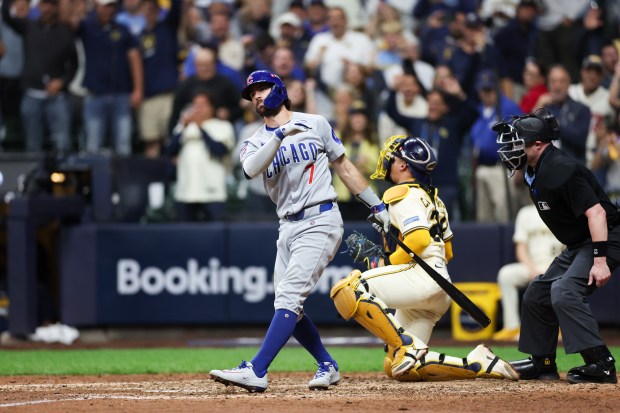 Dansby Swanson strikes out in the Game 2 loss to...