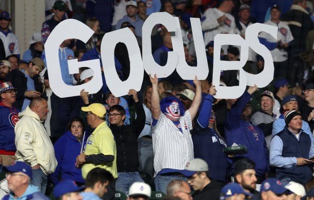 Chicago Cubs fans show support just before Game 4 of...