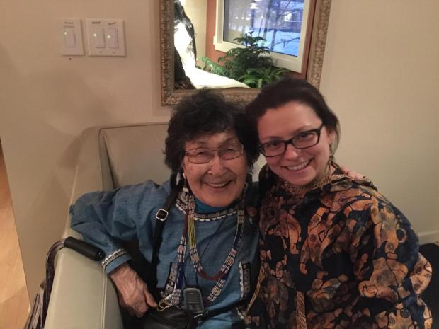 Family medicine physician Dr. Allison Kelliher, right, and the late Rita Pitka Blumenstein, a traditional healer well-known in Native communities, pose for a photo together. (Photo courtesy of Allison Kelliher)
