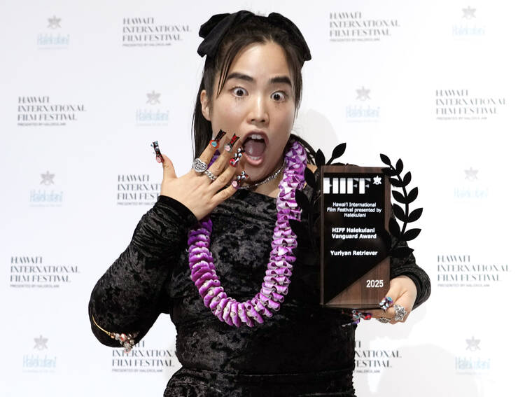 STHANLEE B. MIRADOR/HIFF/SIPA USA
                                Yuriyan Retriever received the HIFF45 Halekulani Vanguard Award at the 45th Hawaii International Film Festival.
