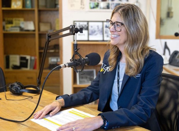 School District U-46 Superintendent Suzanne Johnson discusses her experience as a former U-46 student for the alumni spotlight segment of a new district radio program and podcast, "Spark." (School District U-46)
