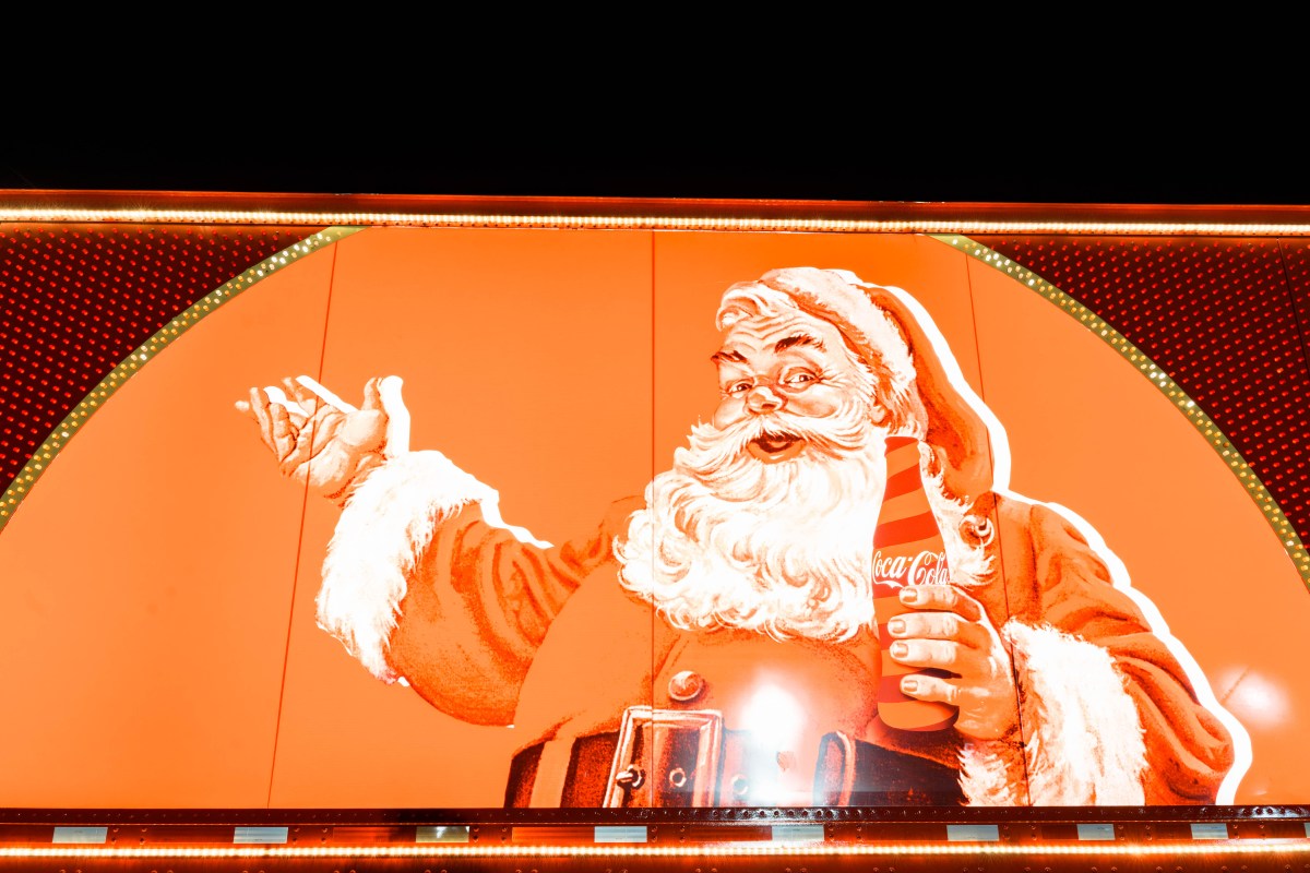 Santa at Coca-Cola holiday caravan