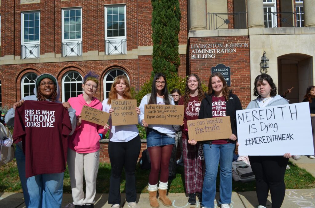 Meredith students, faculty, alumni protest recent cuts