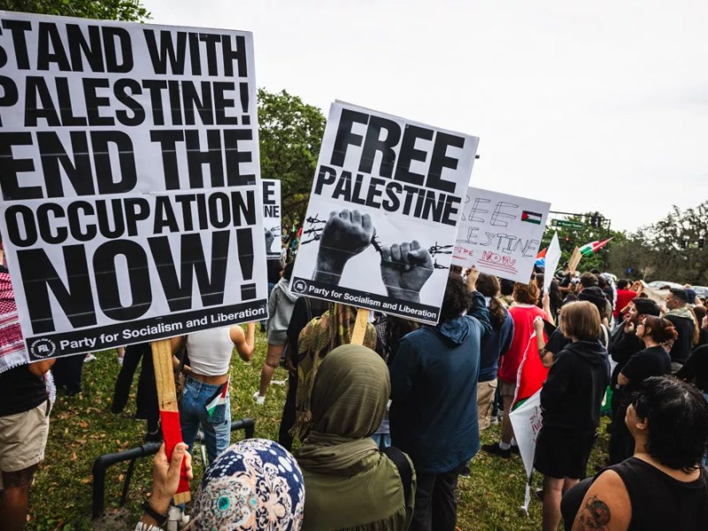 Pro-Palestine activists stage protest outside Maxwell Frost’s MadSoul Festival in Orlando