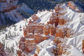 Cedar Breaks National Monument near Brian Head, Utah, is beautiful in the winter with snow cove ...