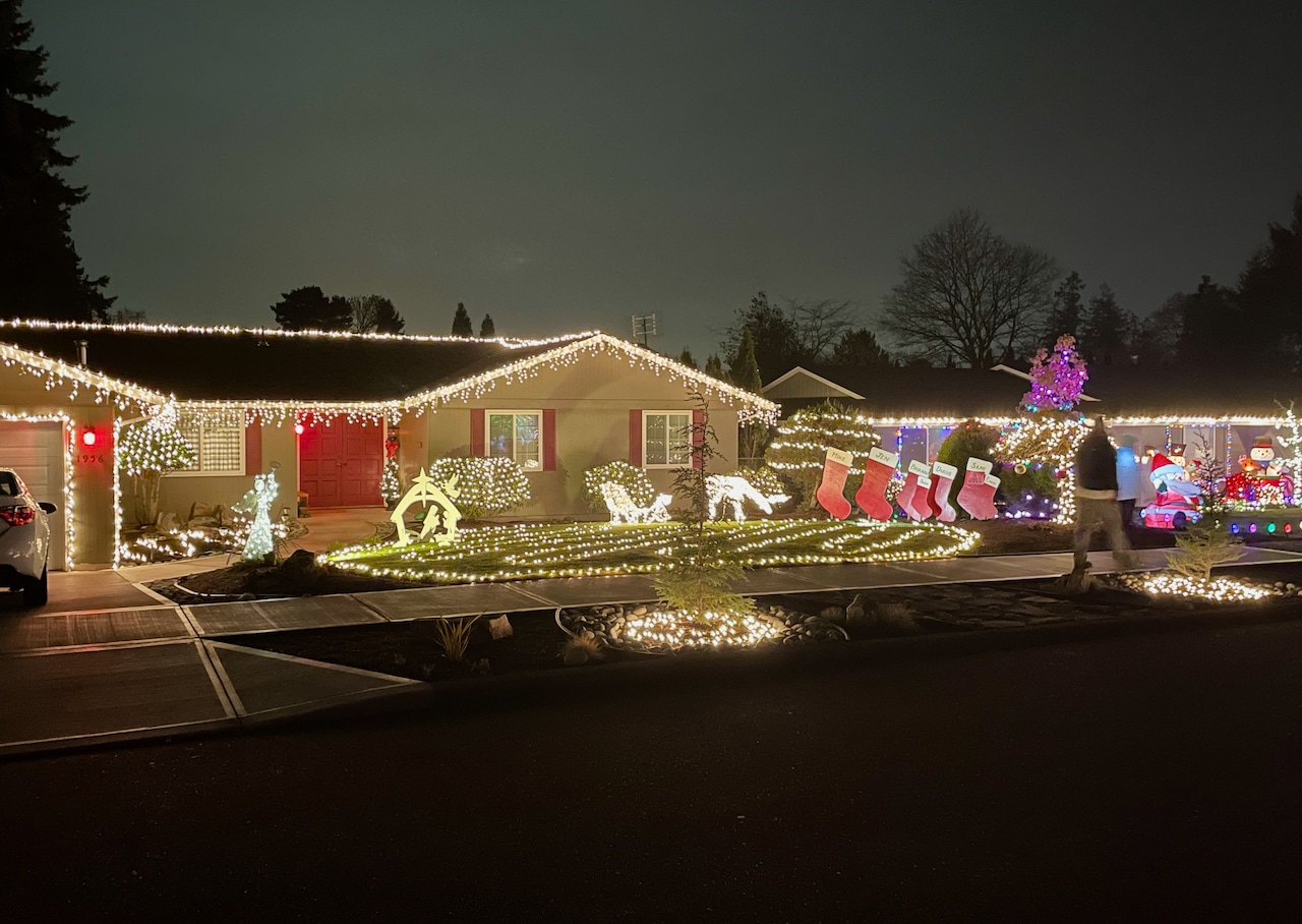 christmas lights on a house