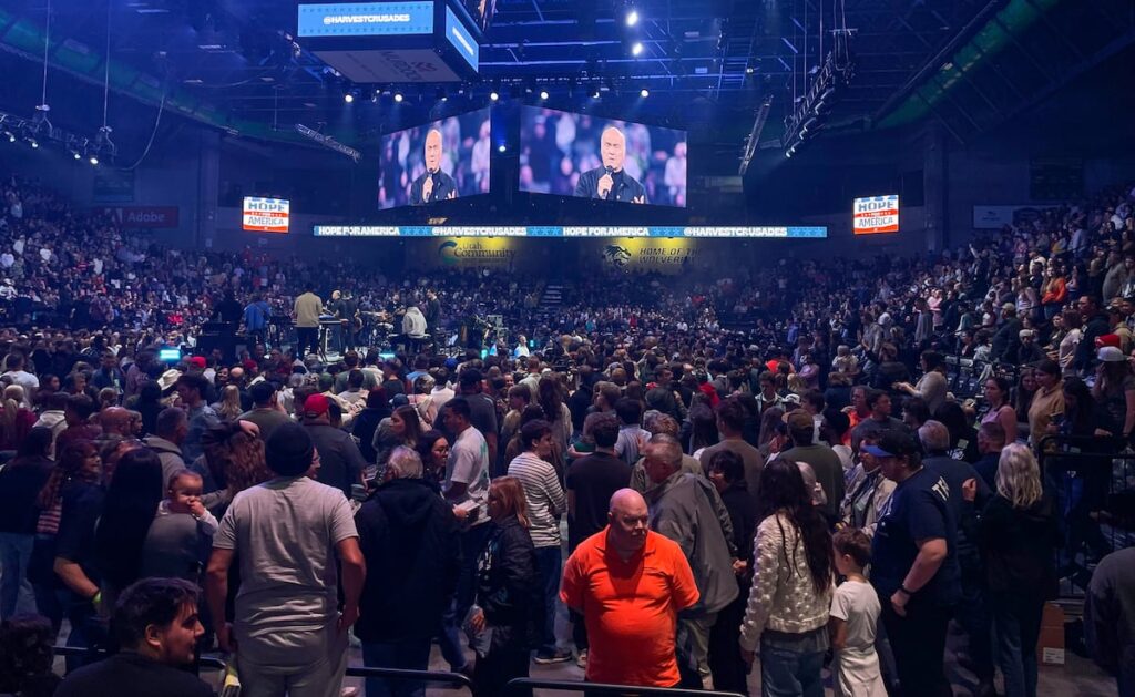 Evangelical Greg Laurie speaks to thousands of Christians on Utah campus where Charlie Kirk was killed