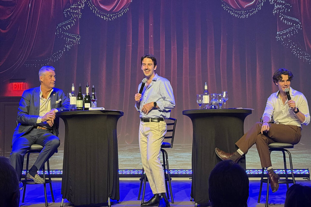 Comics Sweeney Preston, center, and Ethan Cavanagh, right, are joined by "Bordeaux: Bob Cransto ...