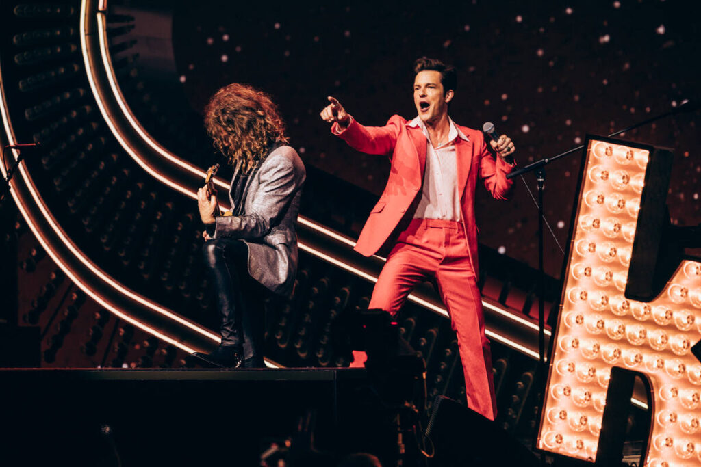 Brandon Flowers of The Killers is shown at the Colosseum at Caesars Palace on Friday, Aug. 16, ...