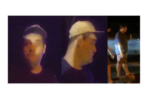 COURTESY KPD
                                Person No. 3: Wore a dark shirt, and shorts, and a beige hat.