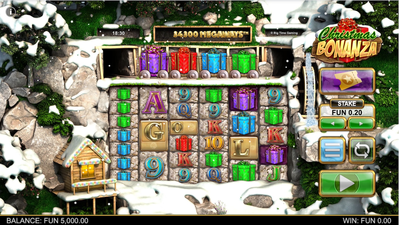 A screenshot of the Christmas Bonanza slot game.
