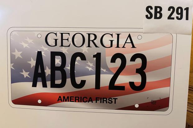 A rendering of Georgia's new America First license plate