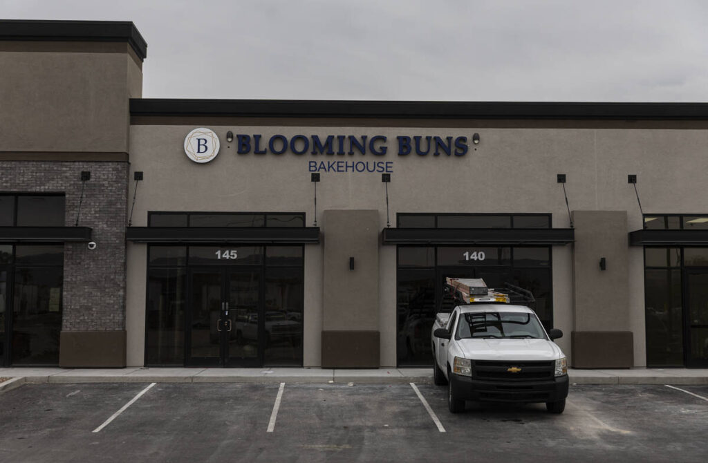 An exterior view of a new Blooming Buns Bakehouse location, slated to open in January, is seen ...